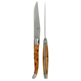 2 Piece Steak Knife Set in Juniper Handle Satin Finish