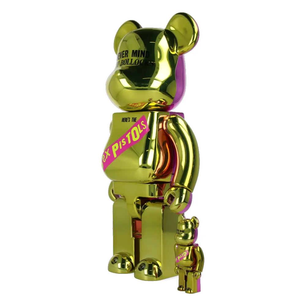 400%   100% Bearbrick Sex Pistols - Never Mind the Bollocks - Chrome Ver.