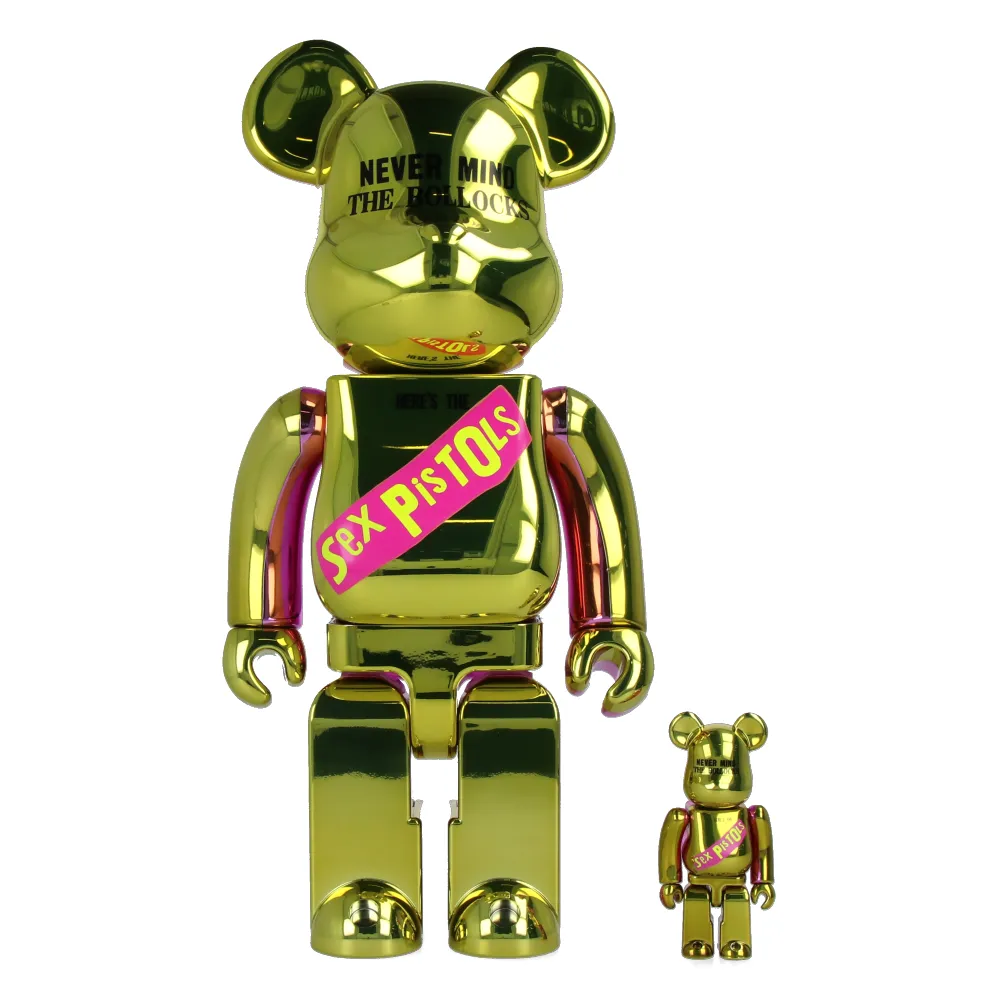 400%   100% Bearbrick Sex Pistols - Never Mind the Bollocks - Chrome Ver.