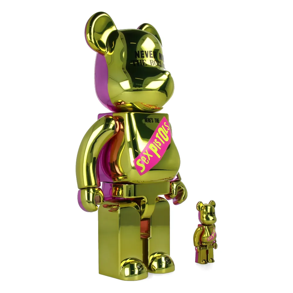 400%   100% Bearbrick Sex Pistols - Never Mind the Bollocks - Chrome Ver.