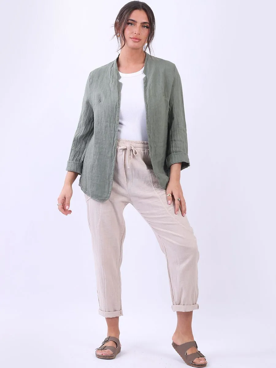 Anne   Kate Italian Tiber Plain Linen Jacket