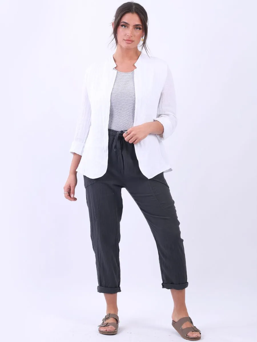 Anne   Kate Italian Tiber Plain Linen Jacket