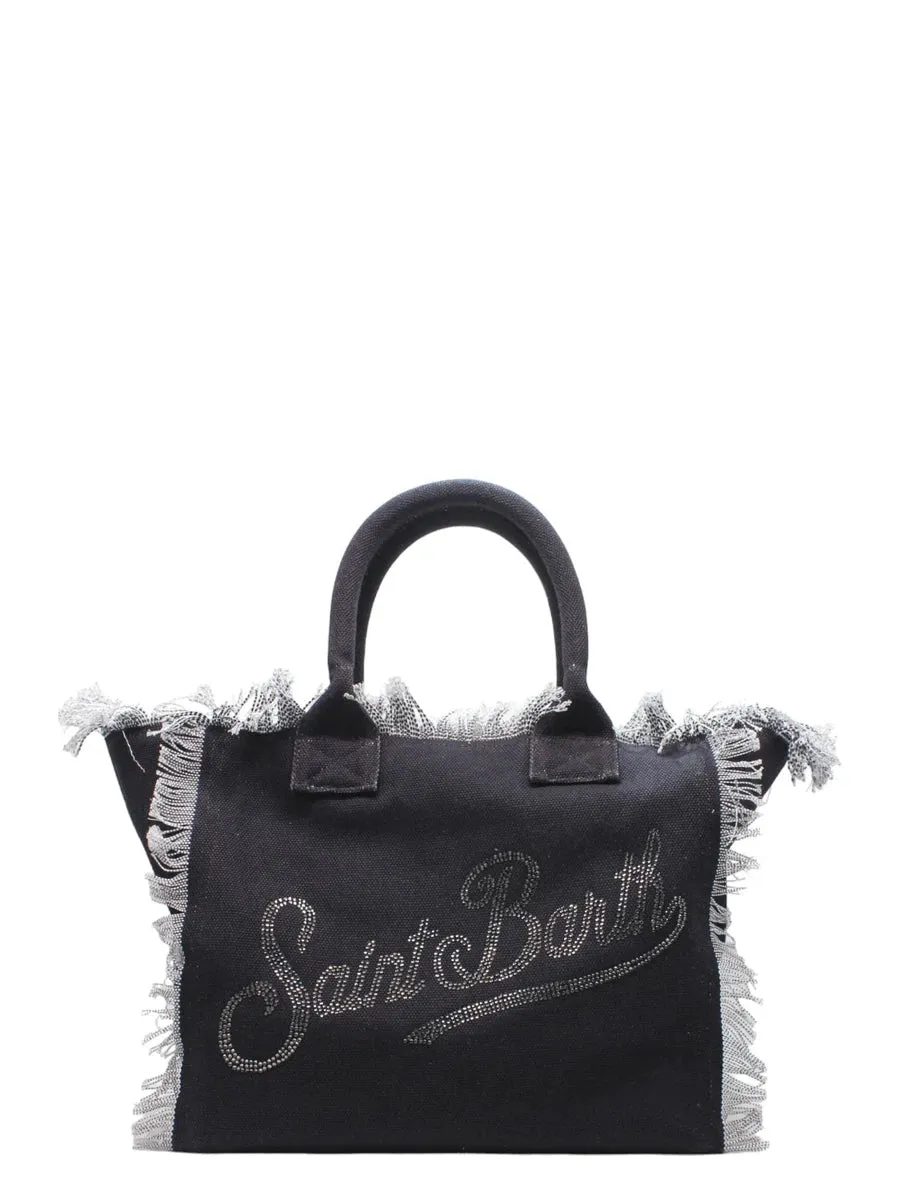 Borsa Vanity in Tela di Cotone Nero