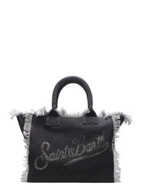 Borsa Vanity in Tela di Cotone Nero