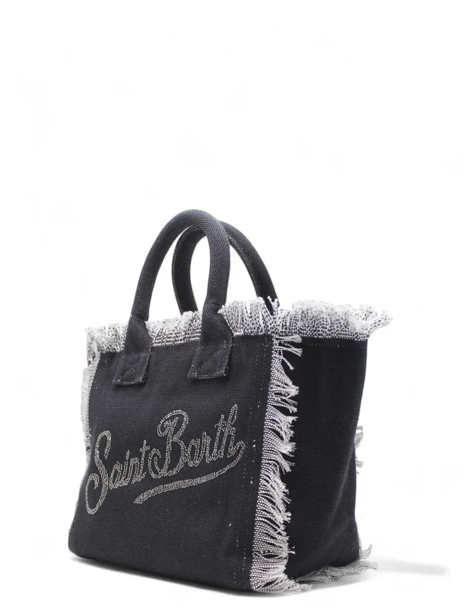 Borsa Vanity in Tela di Cotone Nero