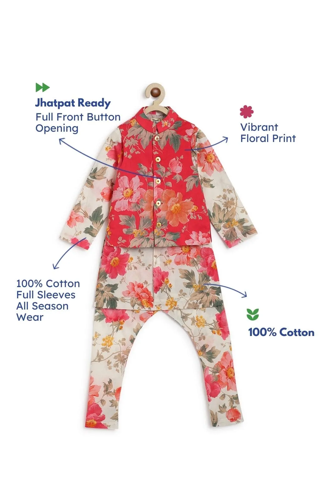 Boys Floral Fiesta Bundi Set - Cream