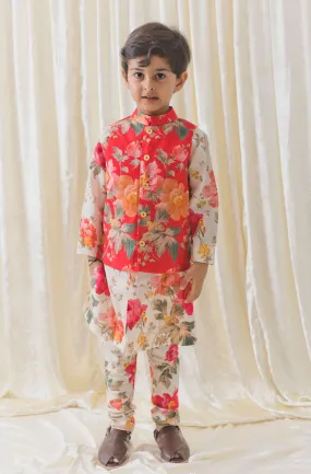 Boys Floral Fiesta Bundi Set - Cream