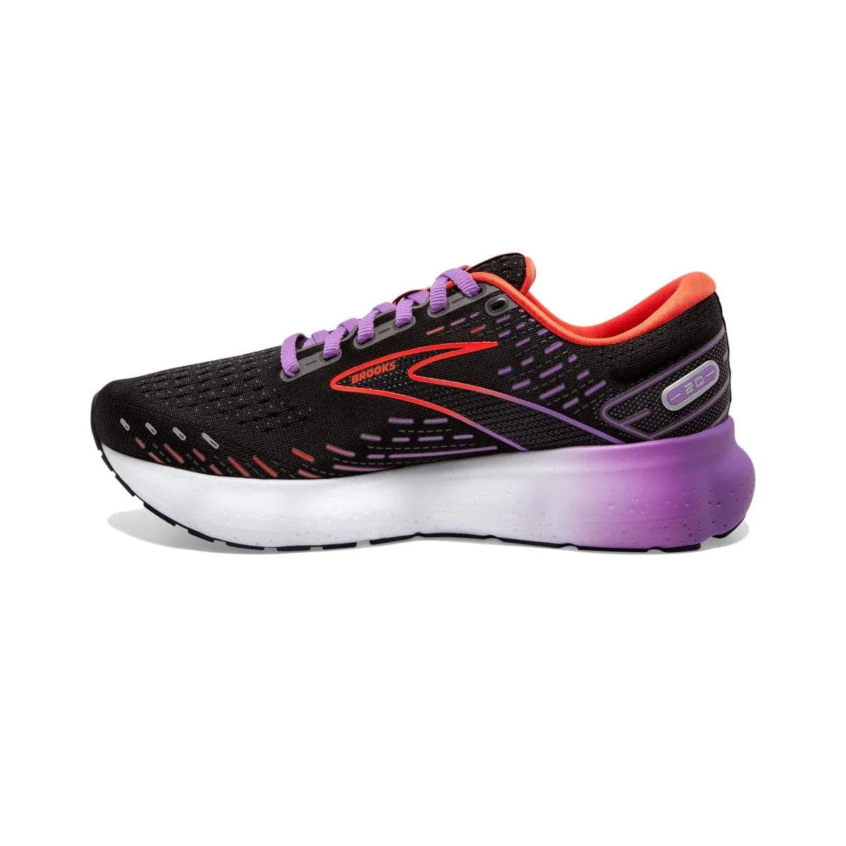 Brooks Womens Glycerin 20 Running Shoes - Black/Bellflower/Fiesta Colorway