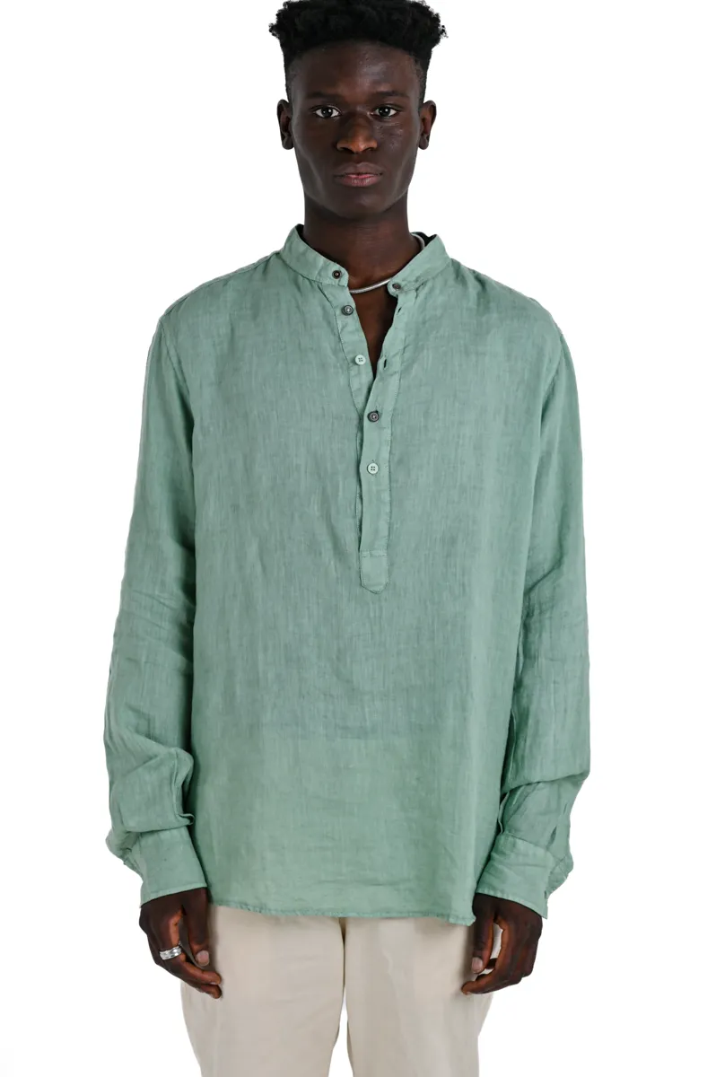 Camicia in lino regular Paul Lino Verde Acqua SS24