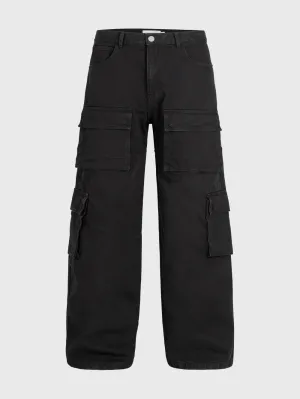 Cargo jeans baggy negro