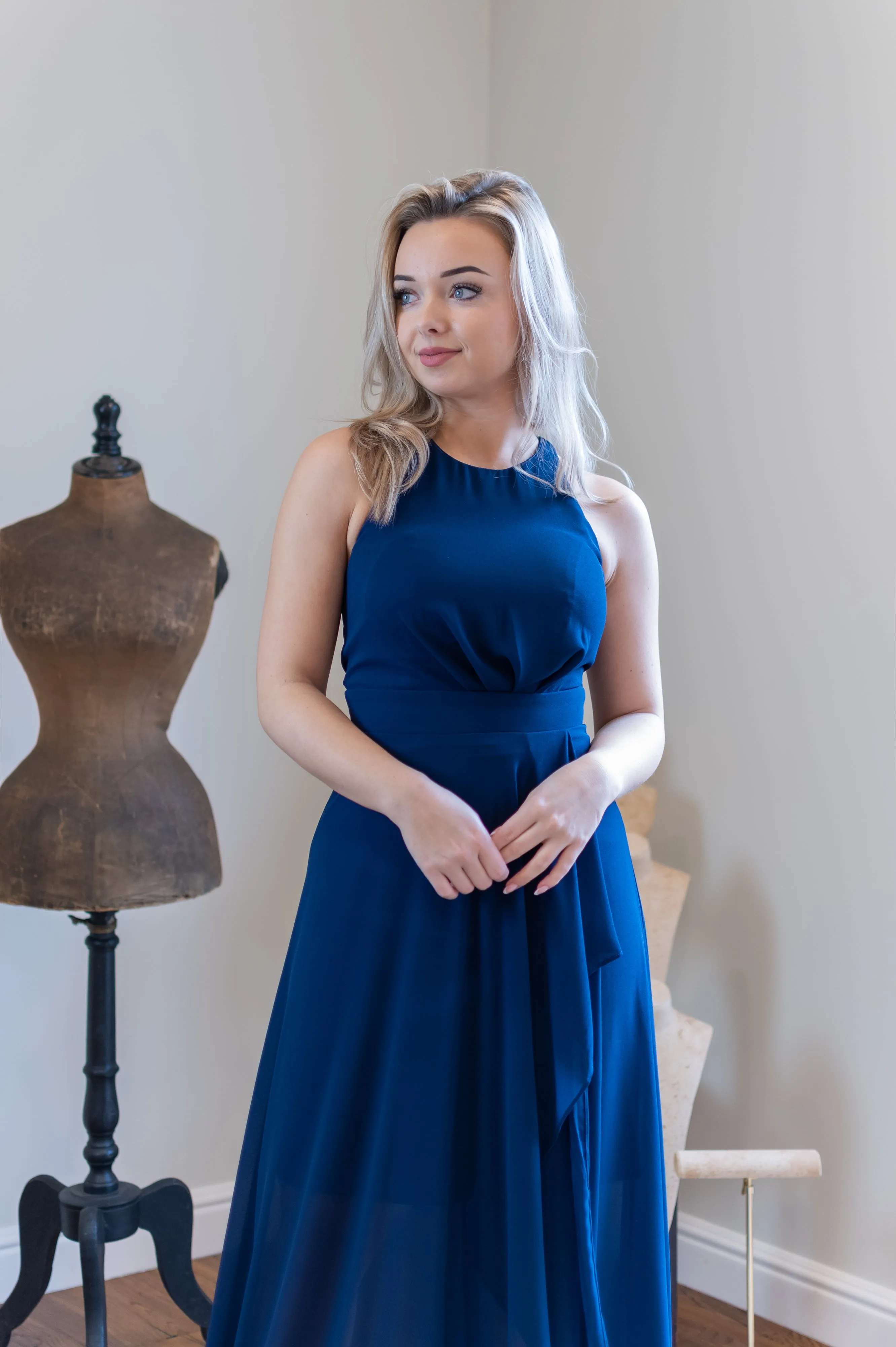 Cascade Dress - Navy