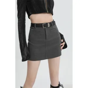 Elegant Suit Mini Skirts Women Korean Black Wrap Skirt Summer Streetwear Fashion High Waist Slim All Match A Line Faldas