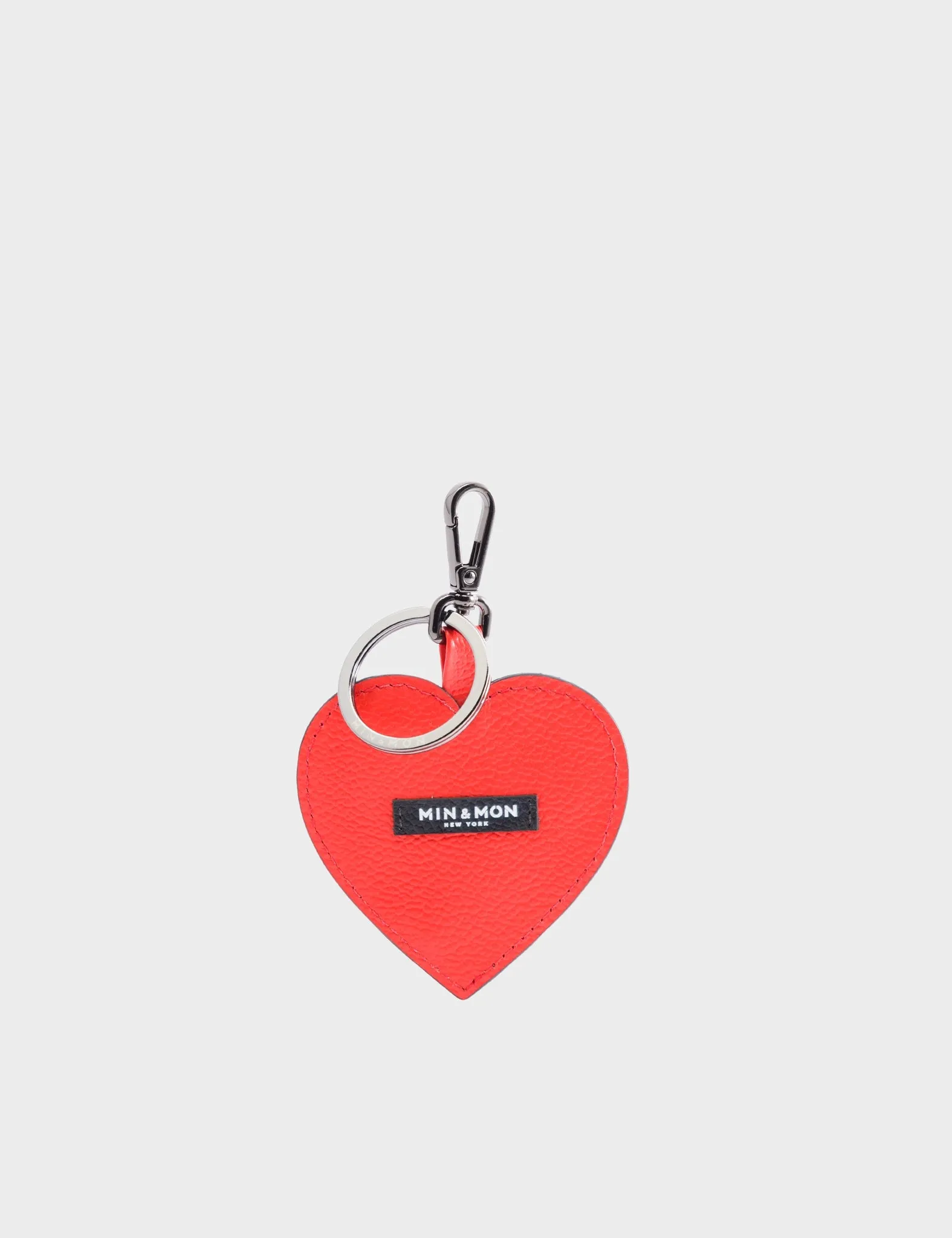 Hearty Smile Charm - Fiesta Red Leather Keychain