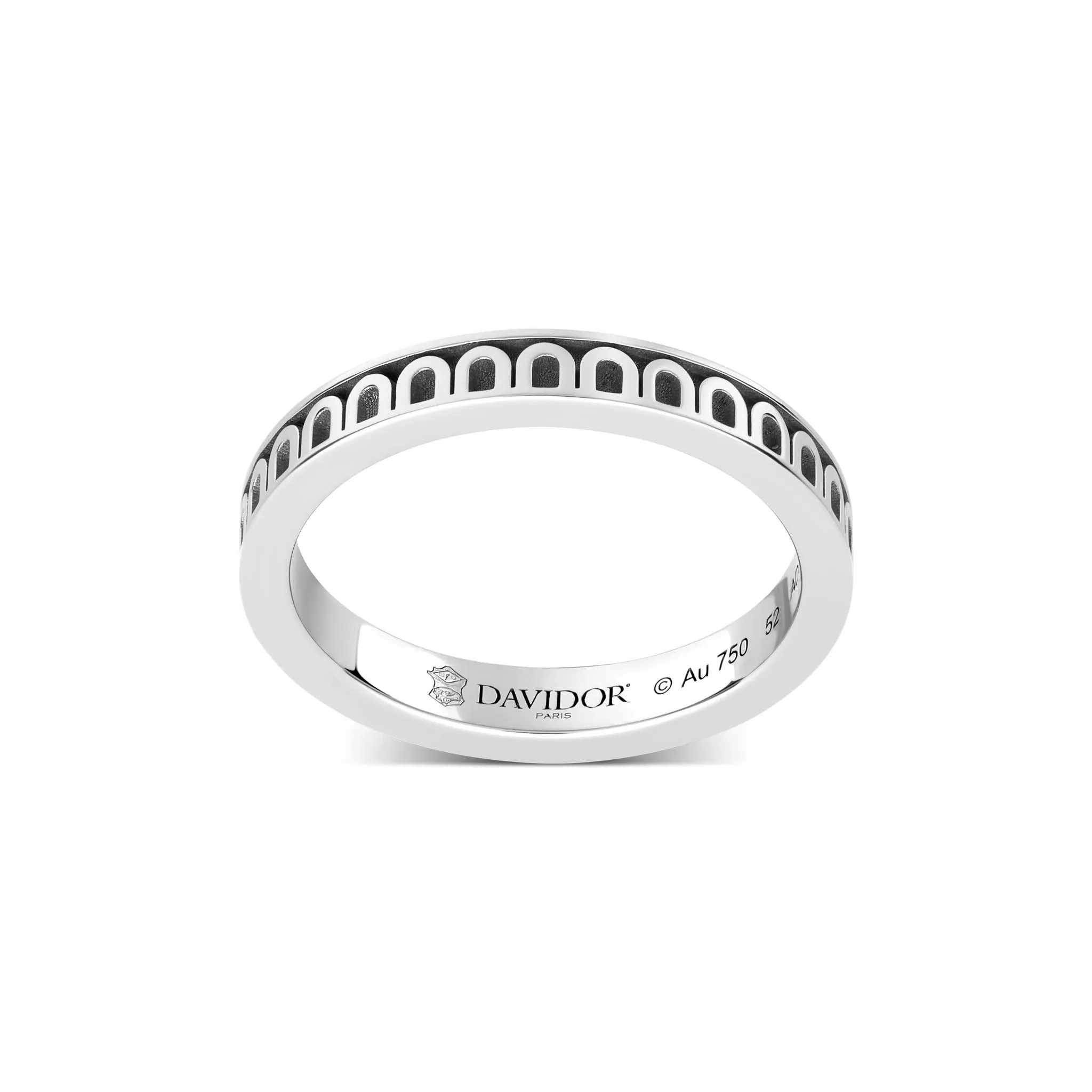 L'Arc de DAVIDOR Ring PM, 18k White Gold with Satin Finish