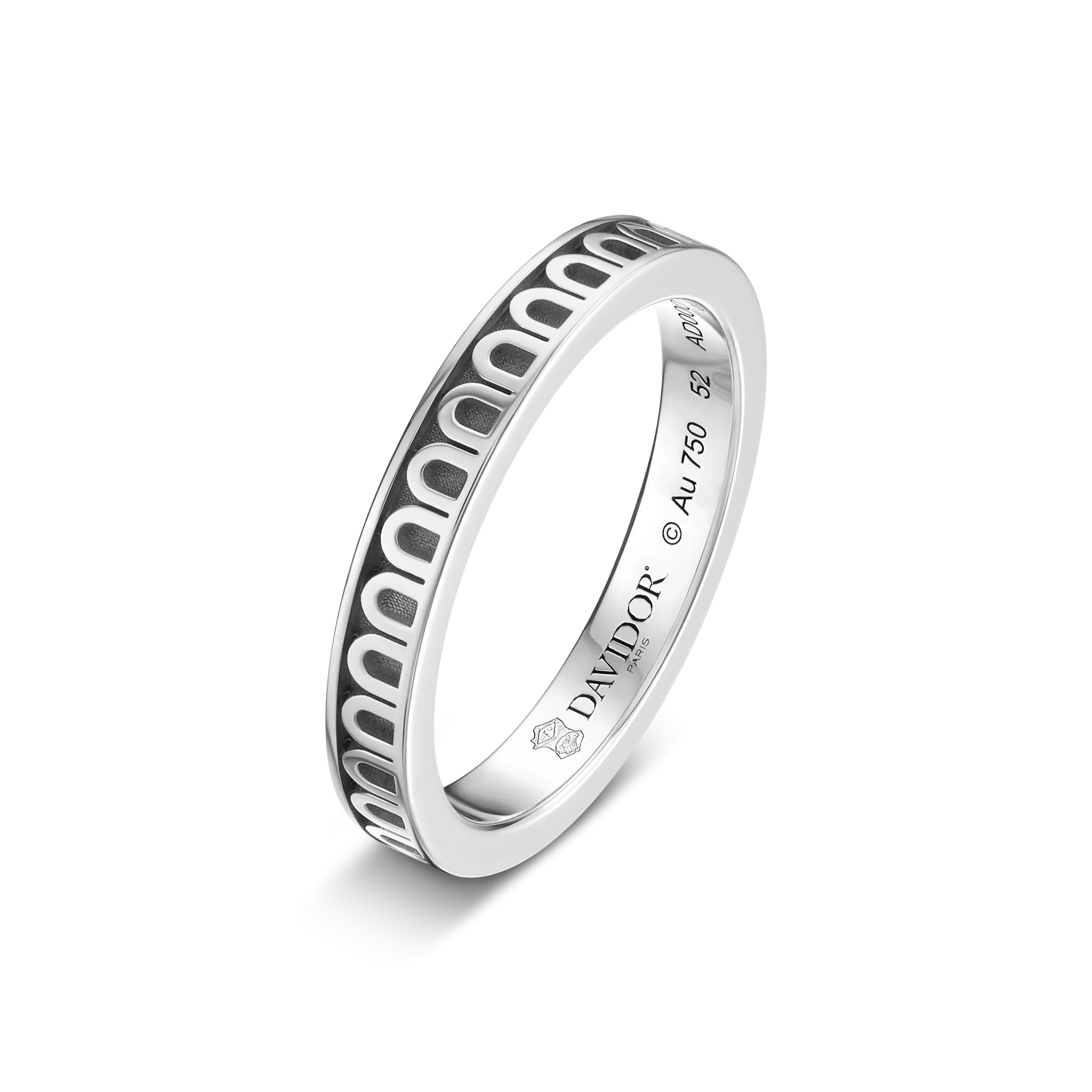 L'Arc de DAVIDOR Ring PM, 18k White Gold with Satin Finish