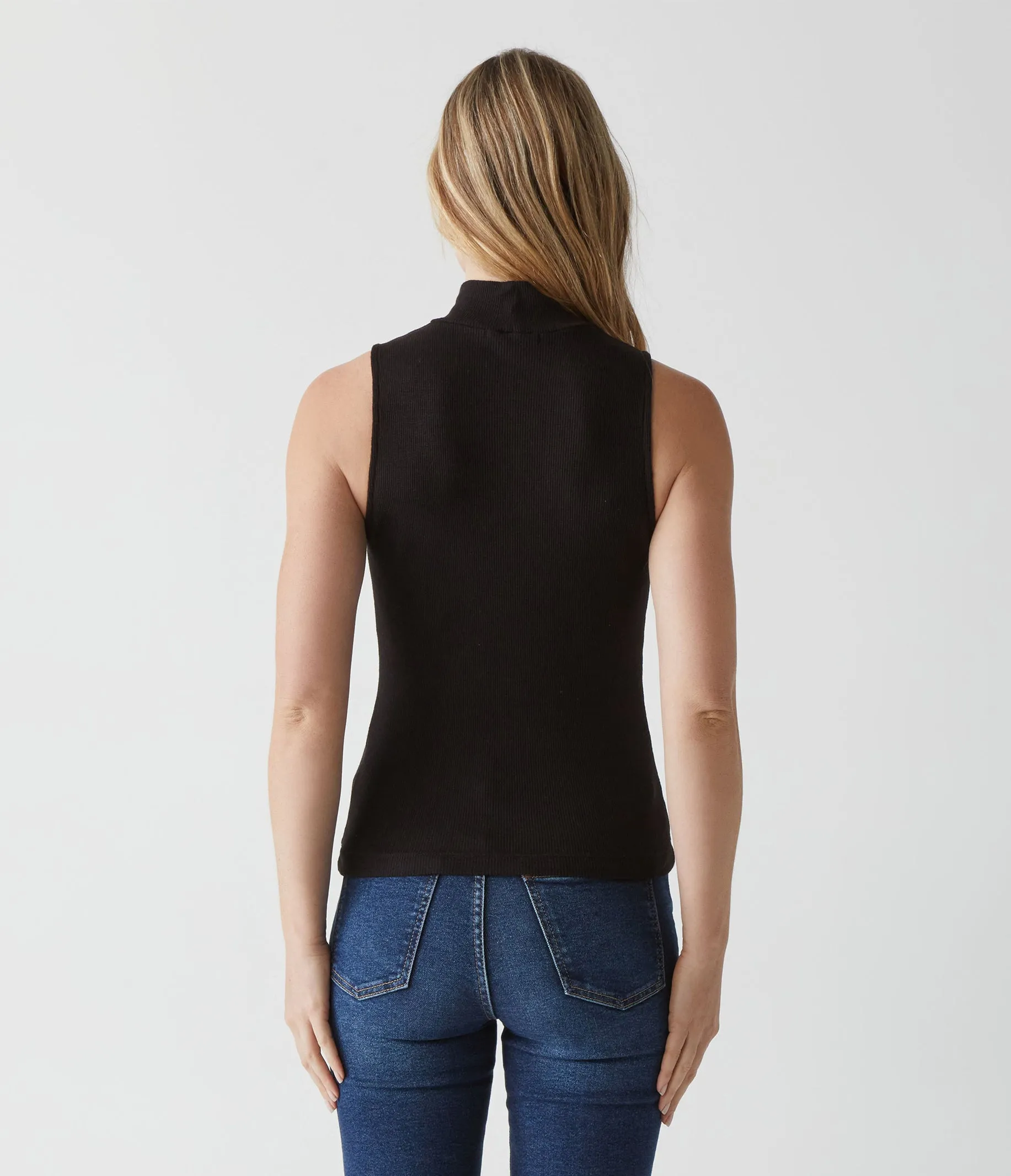 Lino Shine Mock Neck Tank