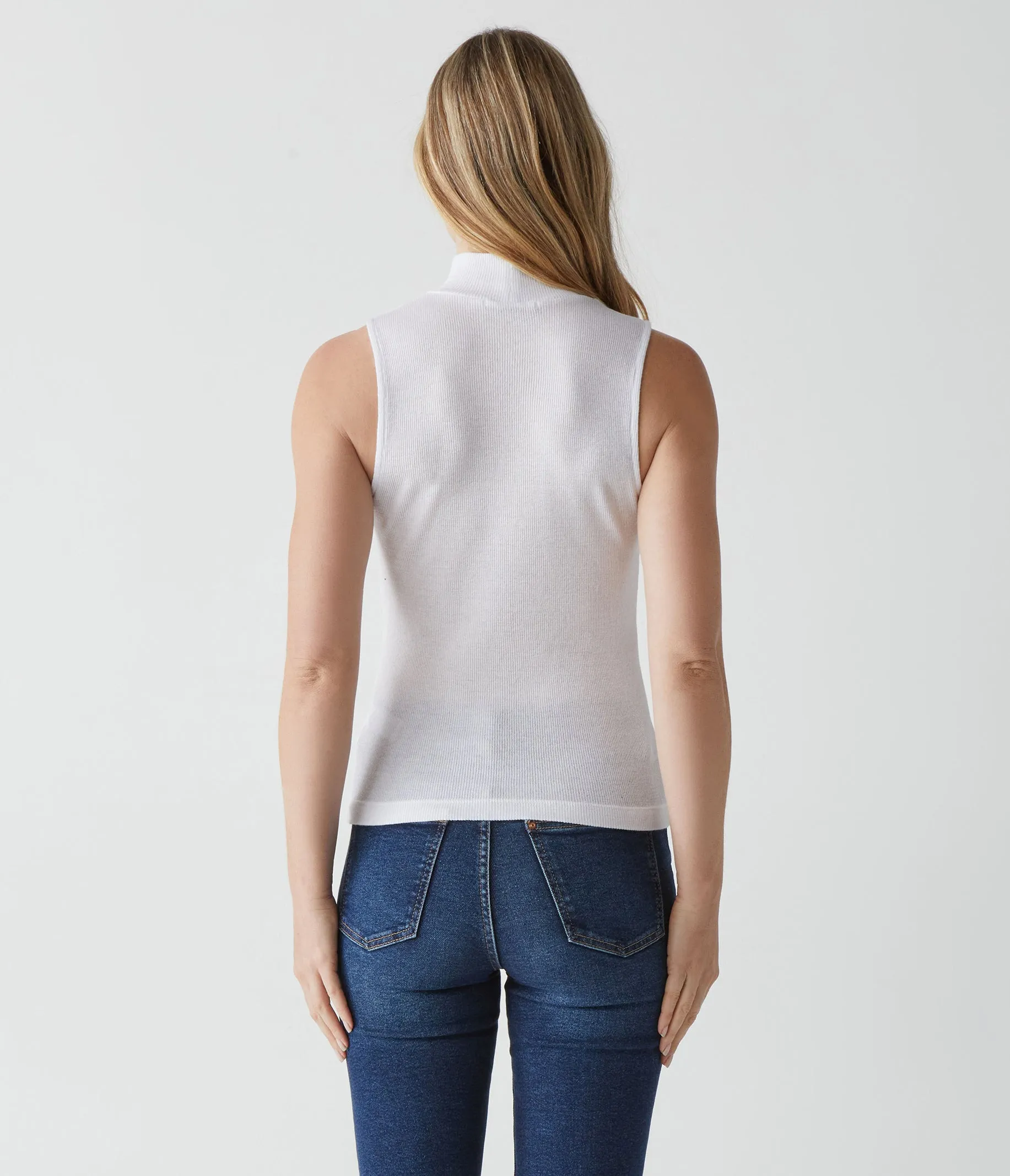 Lino Shine Mock Neck Tank