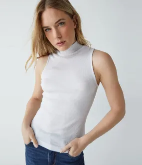 Lino Shine Mock Neck Tank