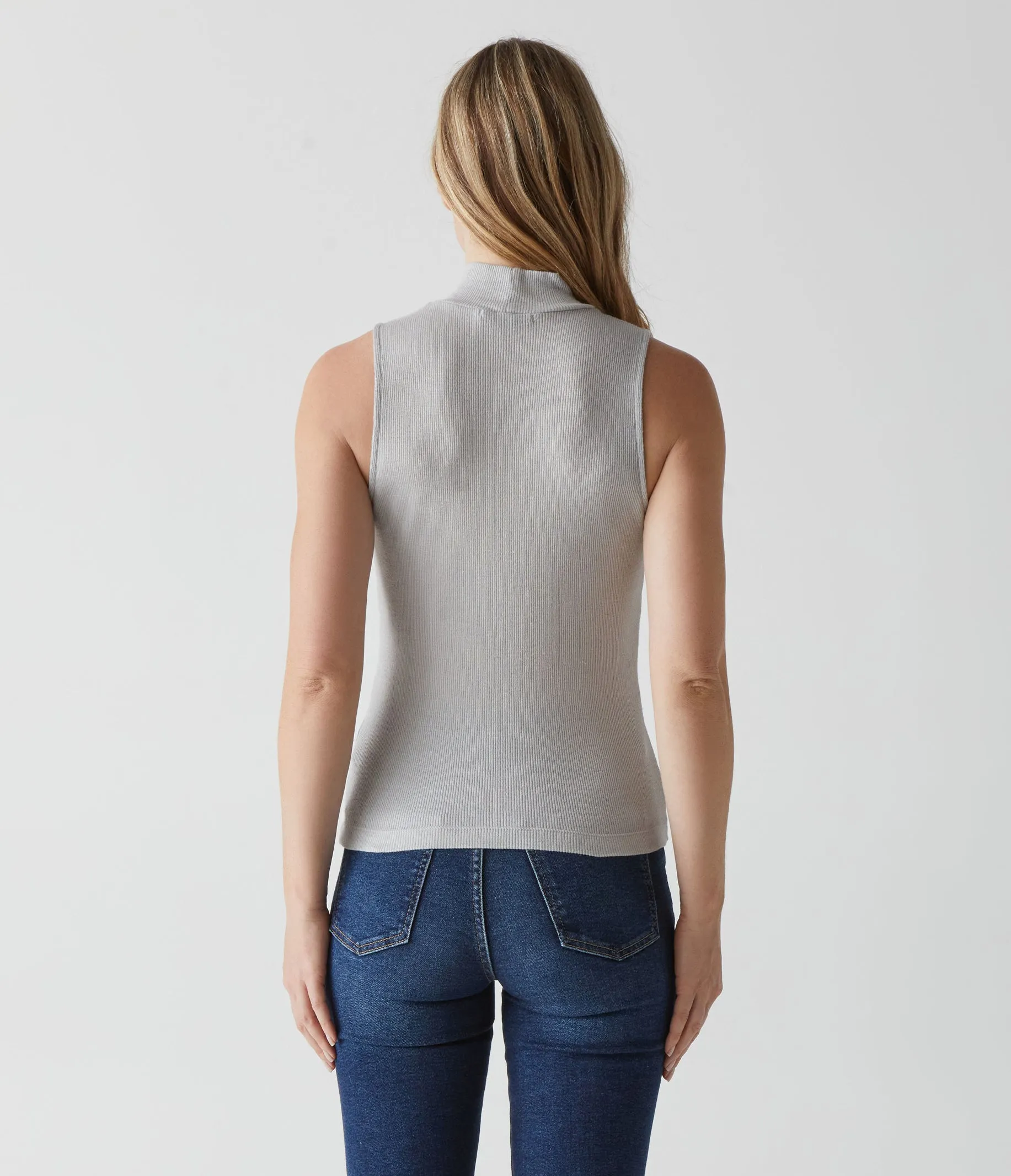 Lino Shine Mock Neck Tank