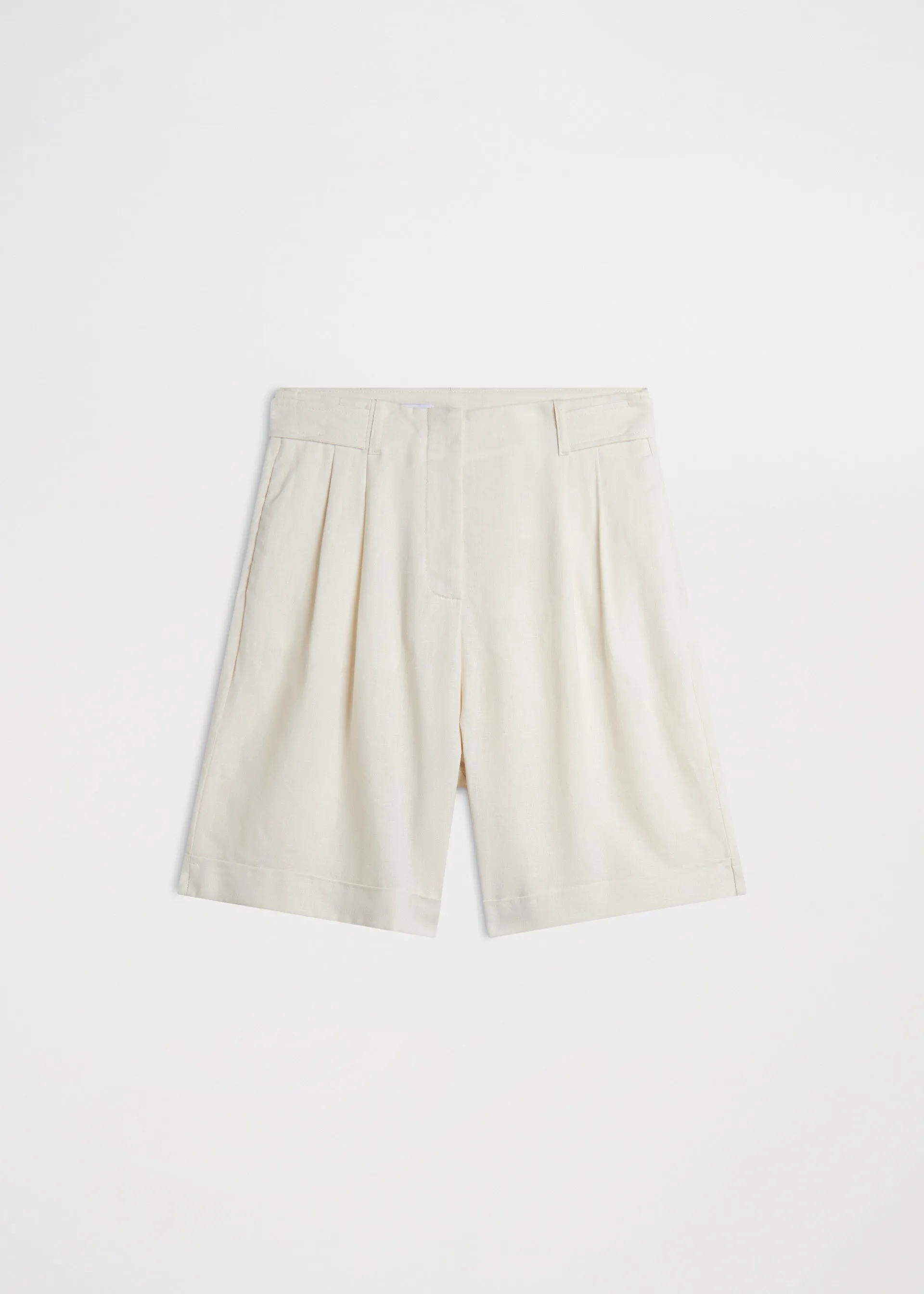 Shorts in lino con pinces