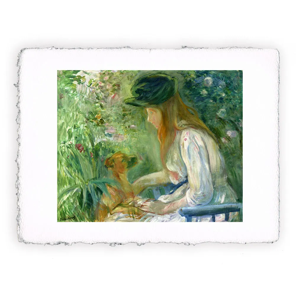 Stampa di Berthe Morisot - Ragazza con cane II - 1892