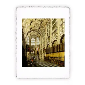 Stampa di Canaletto - Interno Cappella Enrico VII, Abbazia di Westminster - 1750