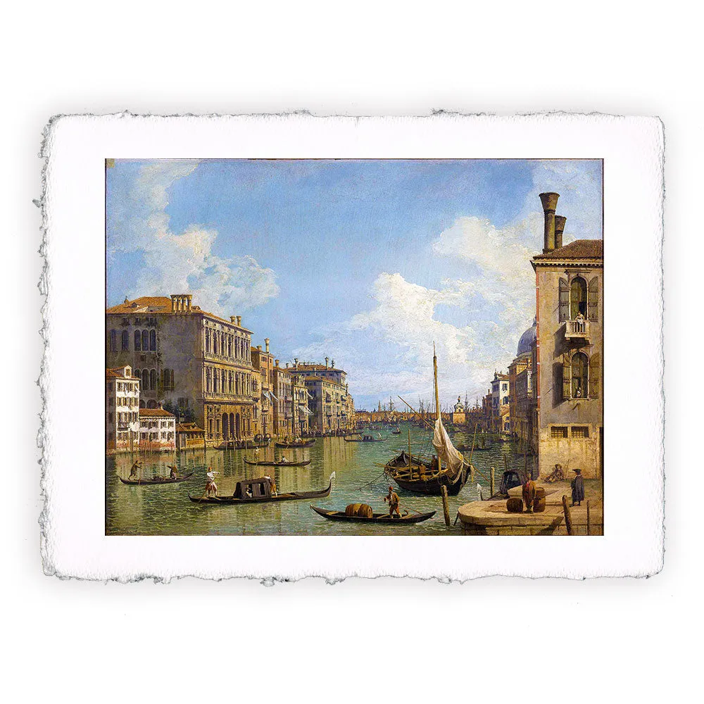 Stampa di Canaletto - Veduta del Canal Grande verso Punta della Dogana da Campo Sant'Ivo