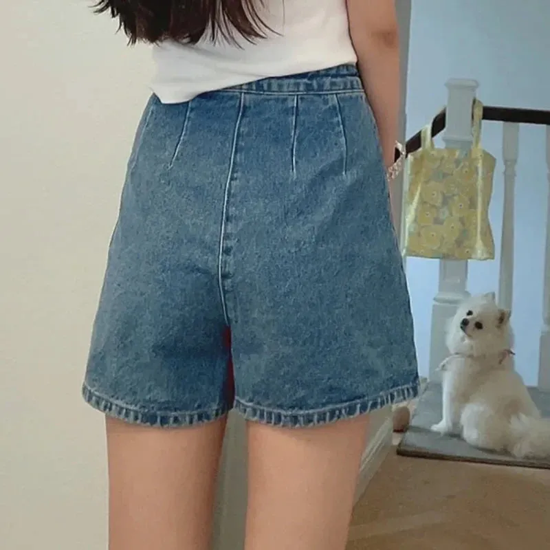 TAVIMART  -  Elegant Solid Mini Denim Skirts Women Slim Fashion New Summer Streetwear Casual Student Skirt Skort Harajuku Y2k Faldas Vintage