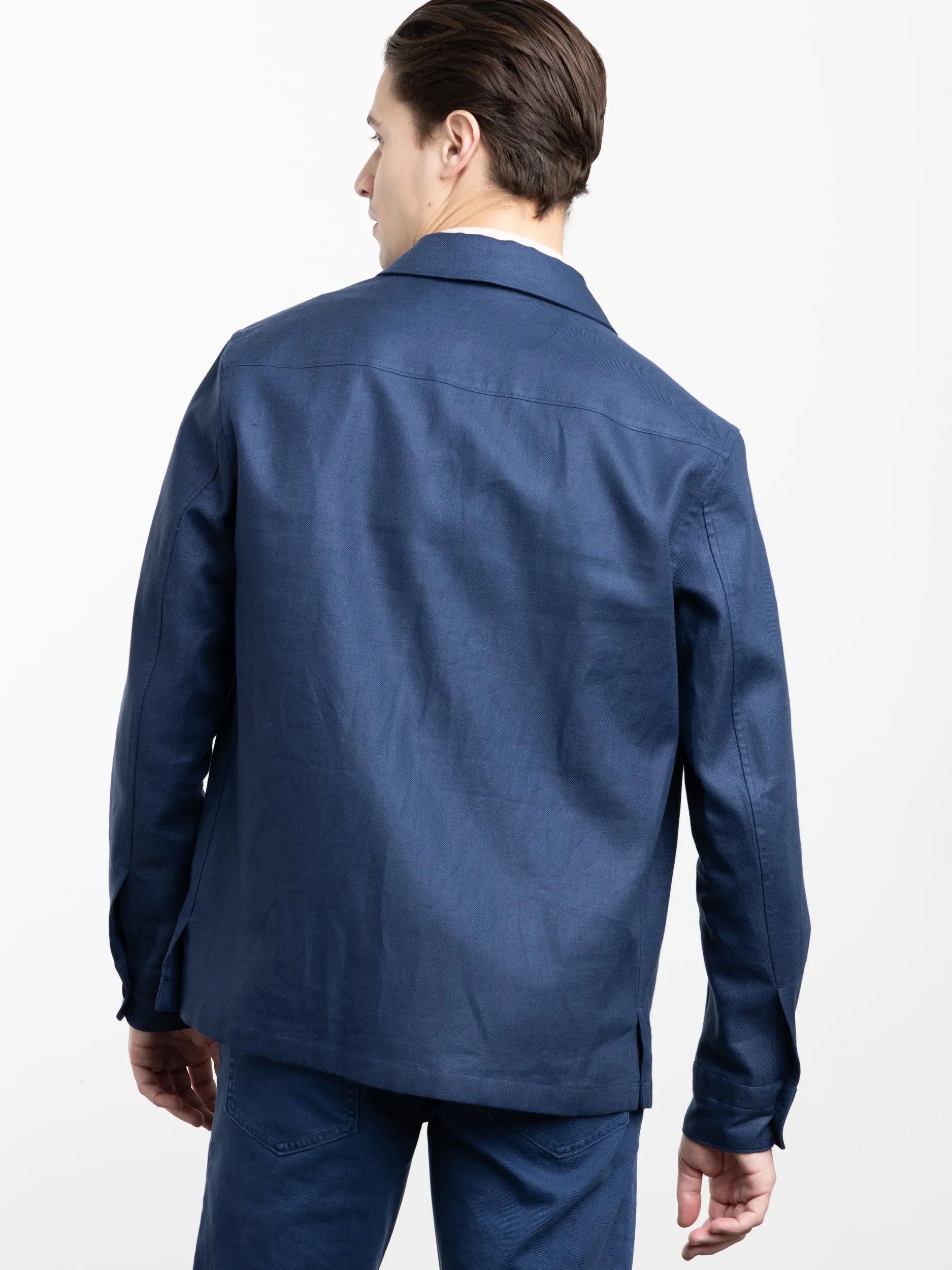 Utility Blue Oasi Lino Overshirt