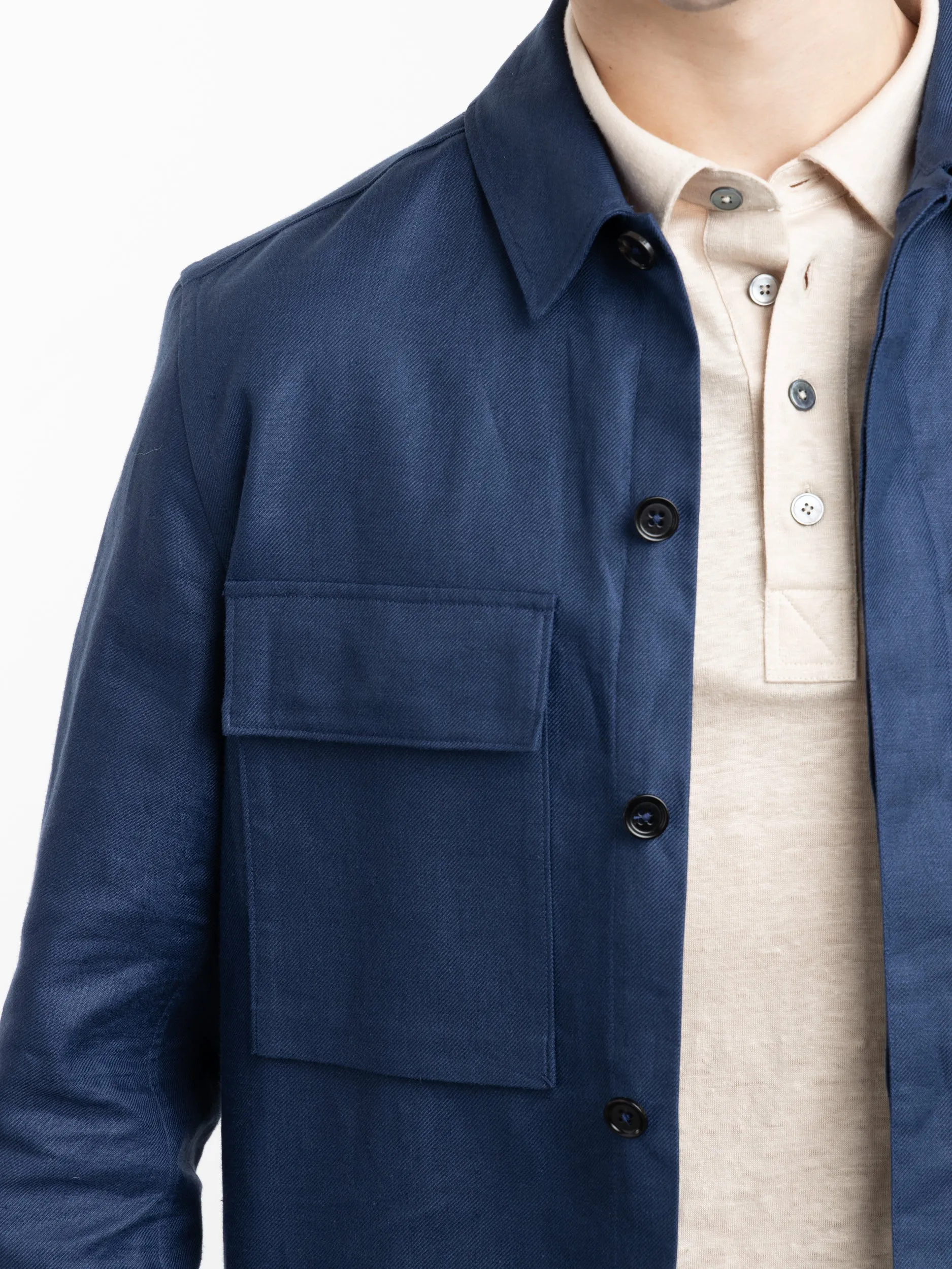 Utility Blue Oasi Lino Overshirt