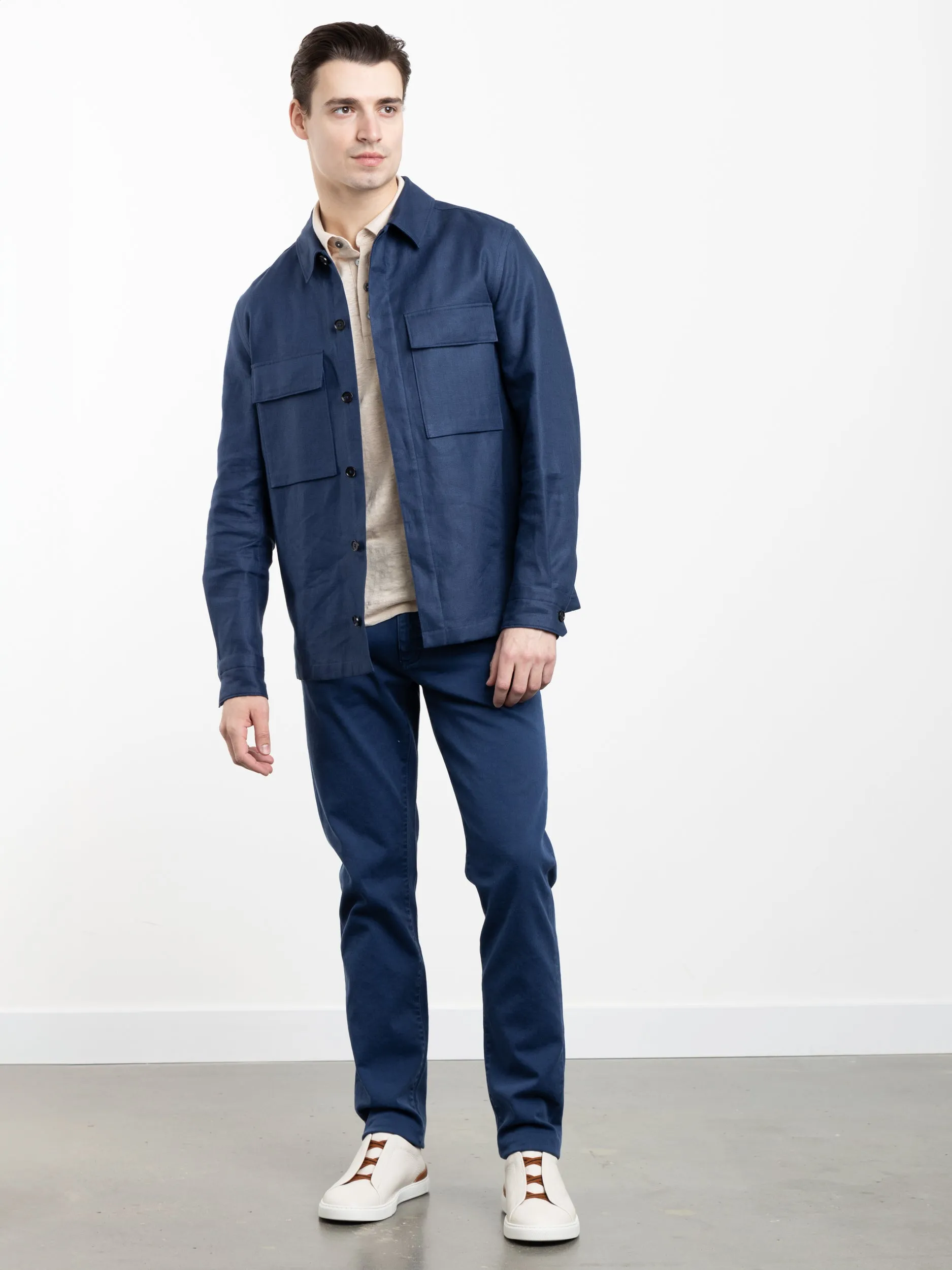 Utility Blue Oasi Lino Overshirt