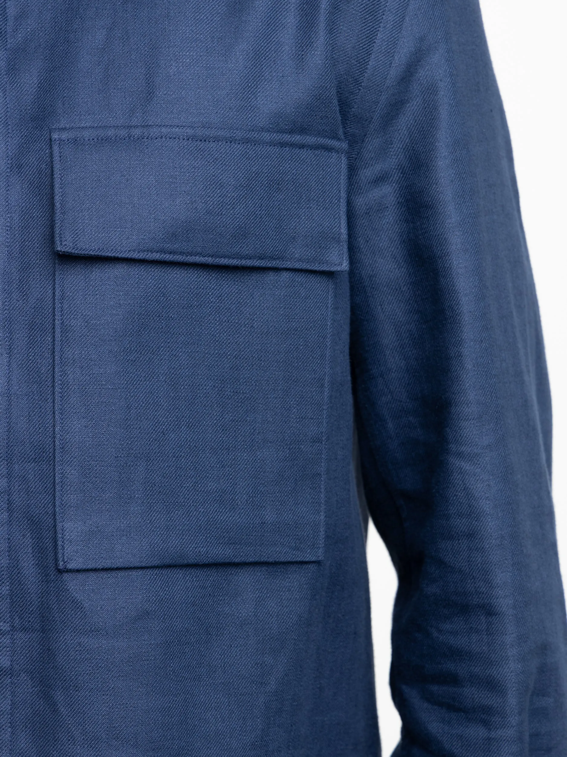 Utility Blue Oasi Lino Overshirt