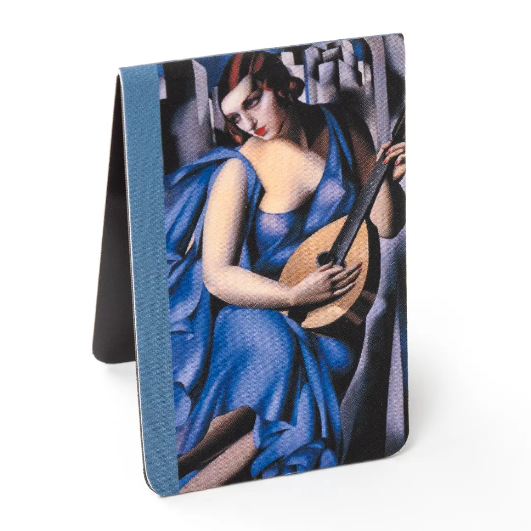 Woman in blue with a guitar - Magnetic Bookmark